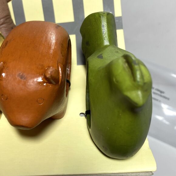 Pier 1 Imports Farm Animals Country Kitchen Wood Napkin Ring Holder Set of 4 NEW - Picture 11 of 15